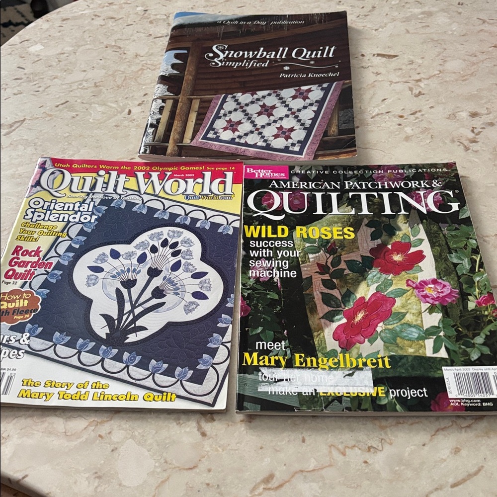 Vintage 3 magazine books of Quilts & Patterns,